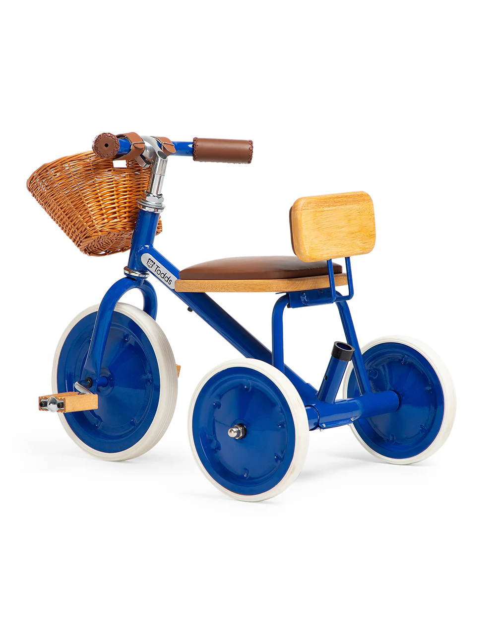 Todds Trike-ISO 8124 Certified-Detachable & Height Adjustable Parent Handlebar-With Birchwood Pedals & Vegan Leather Padded Seat-For 18M+-Boat Blue - Image 3
