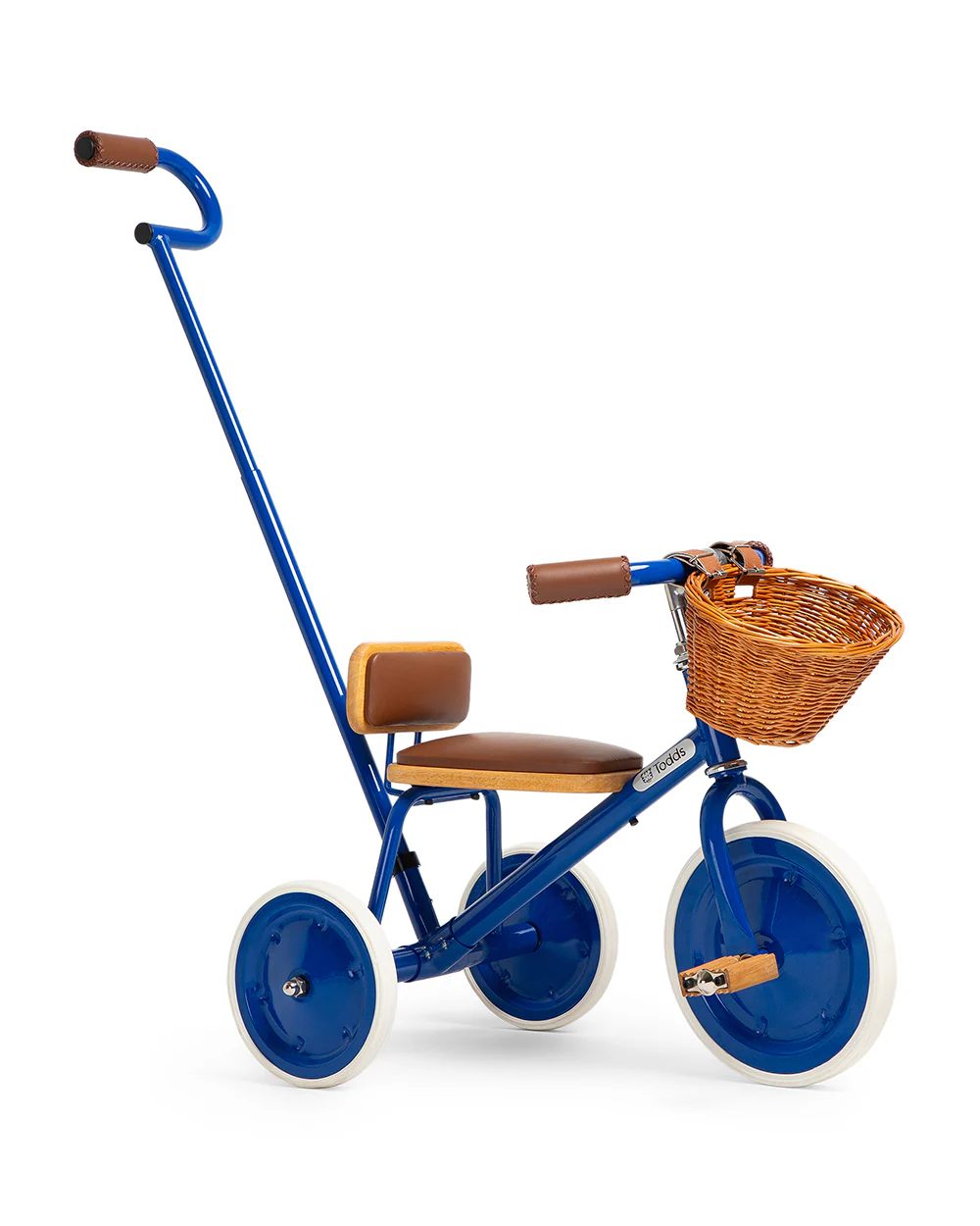 Todds Trike-ISO 8124 Certified-Detachable & Height Adjustable Parent Handlebar-With Birchwood Pedals & Vegan Leather Padded Seat-For 18M+-Boat Blue - Image 4