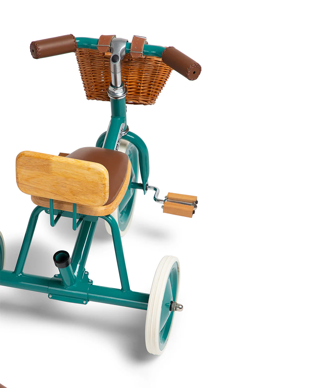 Todds Trike-ISO 8124 Certified-Detachable & Height Adjustable Parent Handlebar-With Birchwood Pedals & Vegan Leather Padded Seat-For 18M+-Mermaid Teal - Image 6