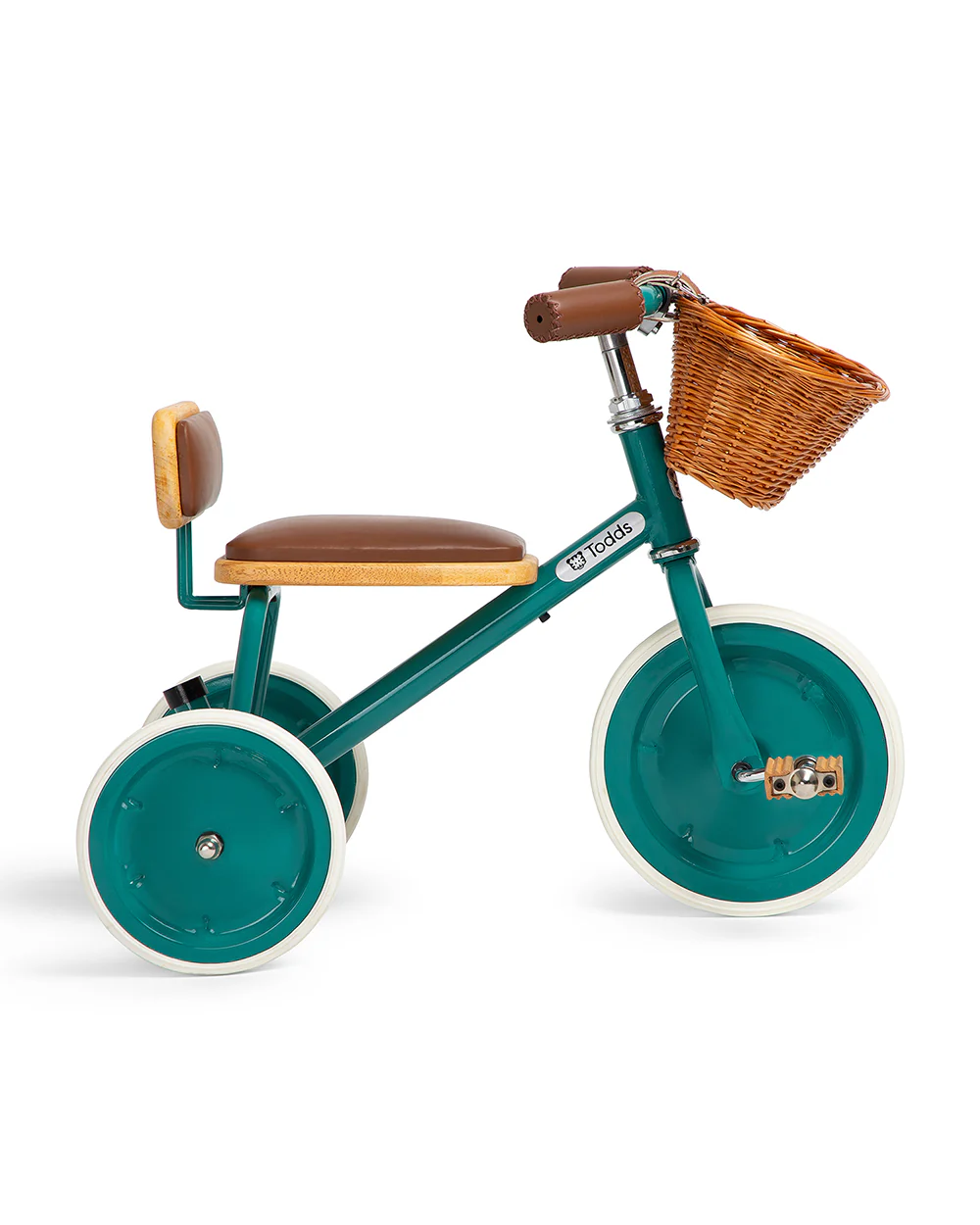 Todds Trike-ISO 8124 Certified-Detachable & Height Adjustable Parent Handlebar-With Birchwood Pedals & Vegan Leather Padded Seat-For 18M+-Mermaid Teal - Image 8