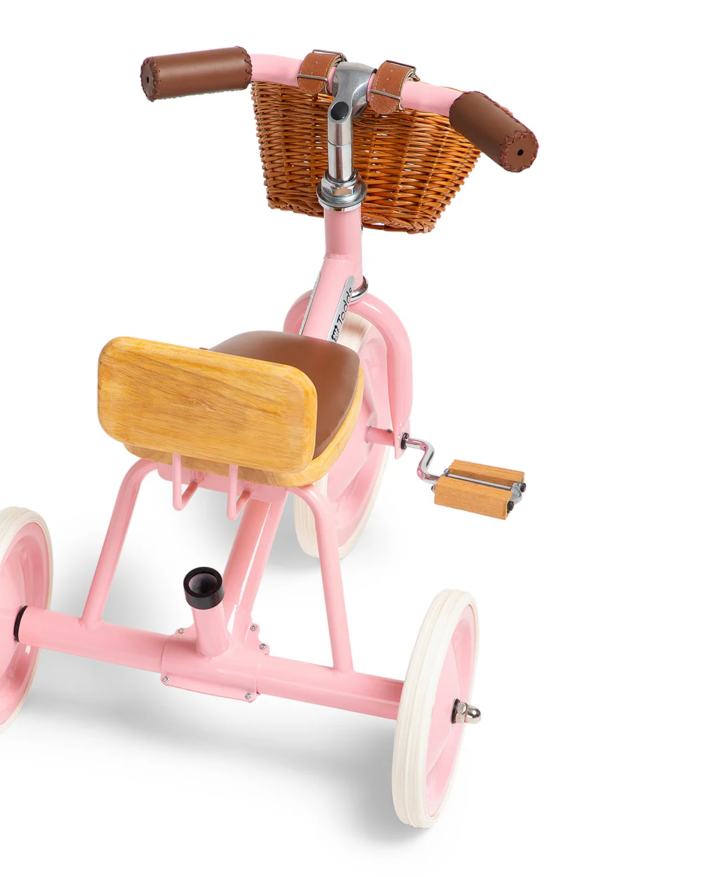 Todds Trike-ISO 8124 Certified-Detachable & Height Adjustable Parent Handlebar-With Birchwood Pedals & Vegan Leather Padded Seat-For 18M+-Popsicle Pink - Image 6