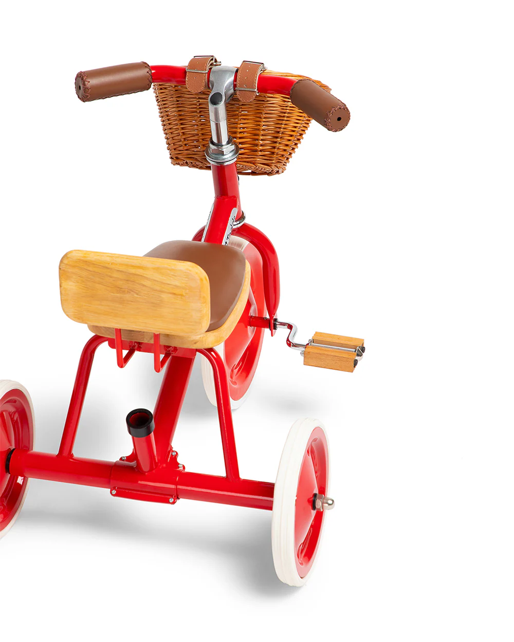 Todds Trike-ISO 8124 Certified-Detachable & Height Adjustable Parent Handlebar-With Birchwood Pedals & Vegan Leather Padded Seat-For 18M+-Racer Red - Image 6