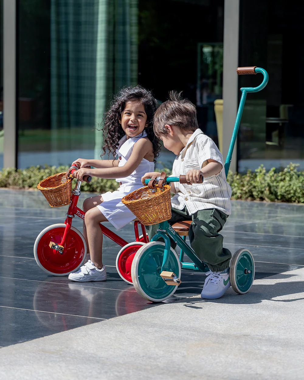 Todds Trike-ISO 8124 Certified-Detachable & Height Adjustable Parent Handlebar-With Birchwood Pedals & Vegan Leather Padded Seat-For 18M+-Whimsy White - Image 21