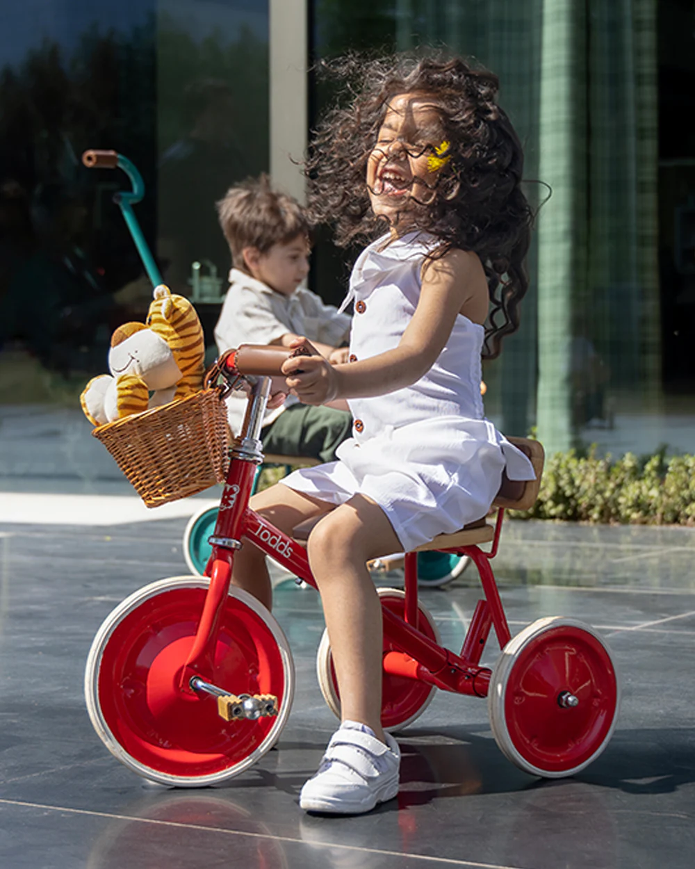 Todds Trike-ISO 8124 Certified-Detachable & Height Adjustable Parent Handlebar-With Birchwood Pedals & Vegan Leather Padded Seat-For 18M+-Whimsy White - Image 26