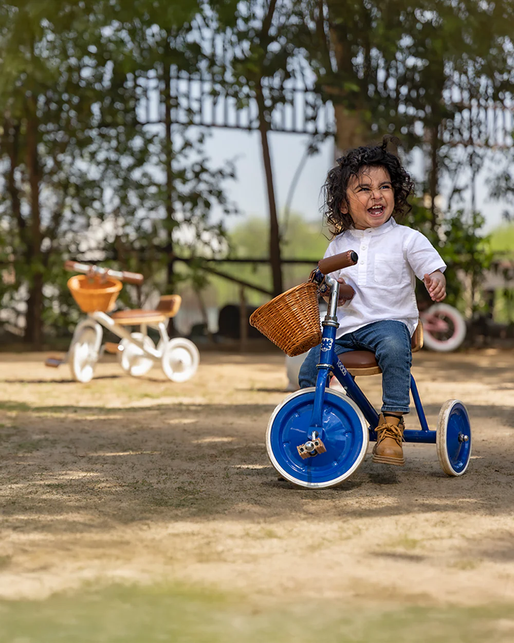 Todds Trike-ISO 8124 Certified-Detachable & Height Adjustable Parent Handlebar-With Birchwood Pedals & Vegan Leather Padded Seat-For 18M+-Whimsy White - Image 30