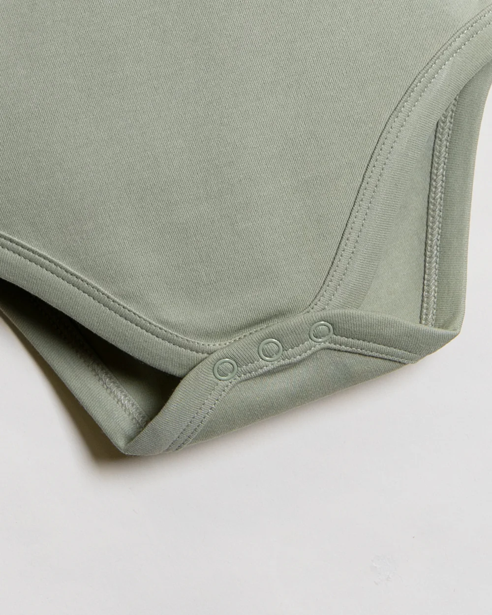 Twingle 100% Organic Cotton Bodysuit-Envelope Neck for Easy Dressing-Nickel Free Snaps-Short Sleeves-Solid-Sage Green-For Infants - Image 6