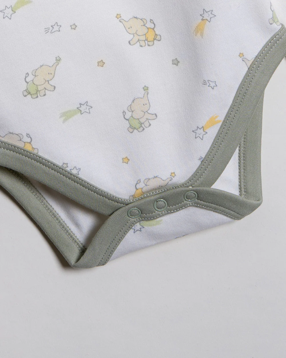 Twingle 100% Organic Cotton Bodysuit with Leggings-Envelope Neck for Easy Dressing-No Itchy Tags-Soft Elasticated Waistband-Long Sleeves-Elephant Print-White-For Infants - Image 7