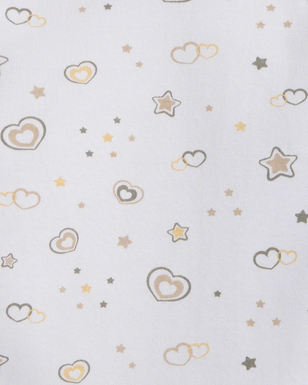 Twingle 100% Organic Cotton Bodysuit-Envelope Neck for Easy Dressing-Nickel Free Snaps-Long Sleeves-Hearts & Stars Print-White-For Infants - Image 5
