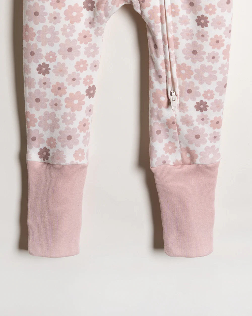 Twingle 100% Organic Cotton Sleepsuit-Zip Guard to Protect Baby's Chin & Neck-Two Way Zipper for Easy Diaper Change-Inbuilt Booties & Mittens-Floral Print-White-For Infants - Image 5