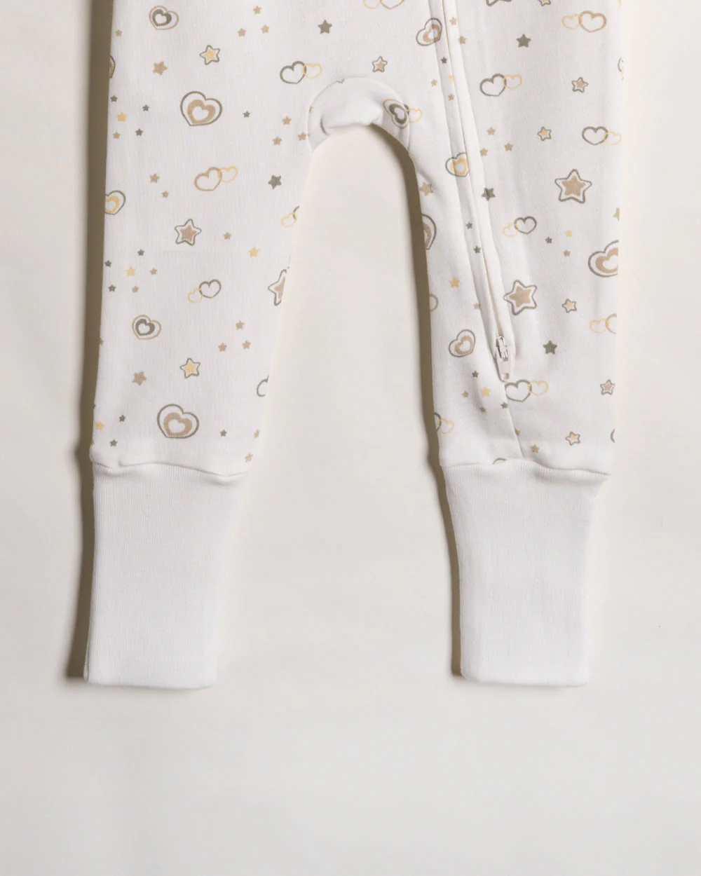 Twingle 100% Organic Cotton Sleepsuits-Zip Guard to Protect Baby's Chin & Neck-Two Way Zipper for Easy Diaper Change-Inbuilt Booties & Mittens-Long Sleeves-Hearts & Stars & Floral Print-White & Pastel Pink-Pack of 2-For Infants - Image 7