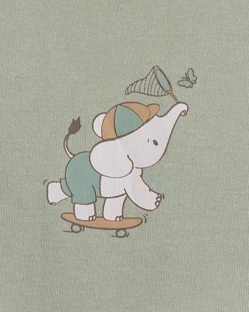 Twingle 100% Organic Cotton Bodysuit-Envelope Neck for Easy Dressing-Nickel Free Snaps-Elephant Print-Sage Green-Pack of 2-For Infants - Image 11