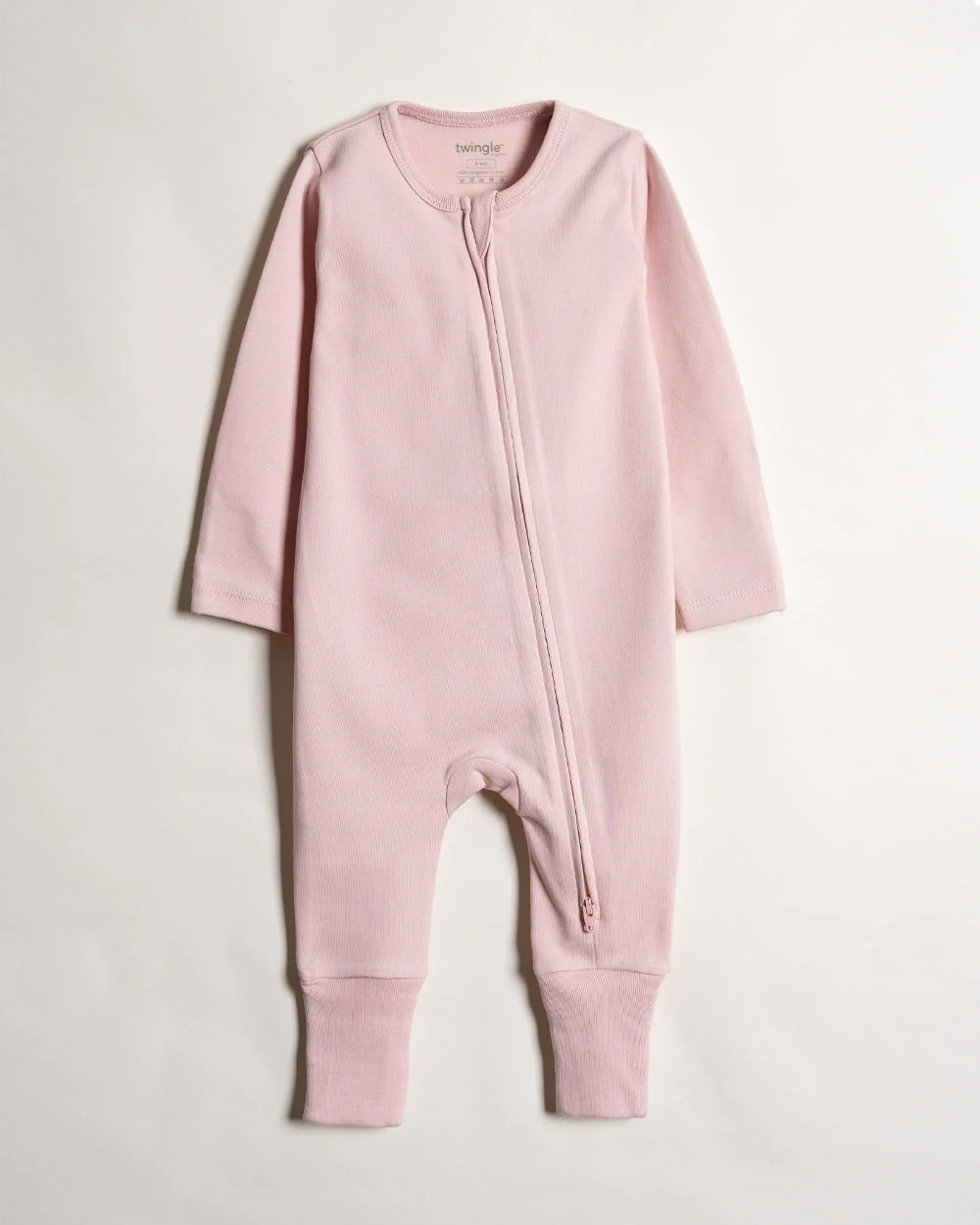 Twingle 100% Organic Cotton Sleepsuit-Zip Guard to Protect Baby's Chin & Neck-Two Way Zipper for Easy Diaper Change-Inbuilt Booties & Mittens-Floral Print-Pastel Pink-For Infants-Pack of 2-For Infants - Image 3