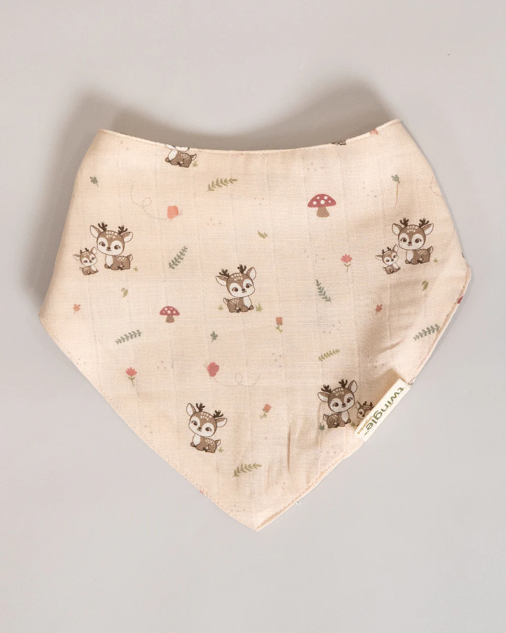 Twingle 100% Organic Muslin Bandana Bib-Dual Layer for Maximum Absorbency-Trusted YKK Snaps-Deer & Hearts Print-Pack of 2-For Infants - Image 5