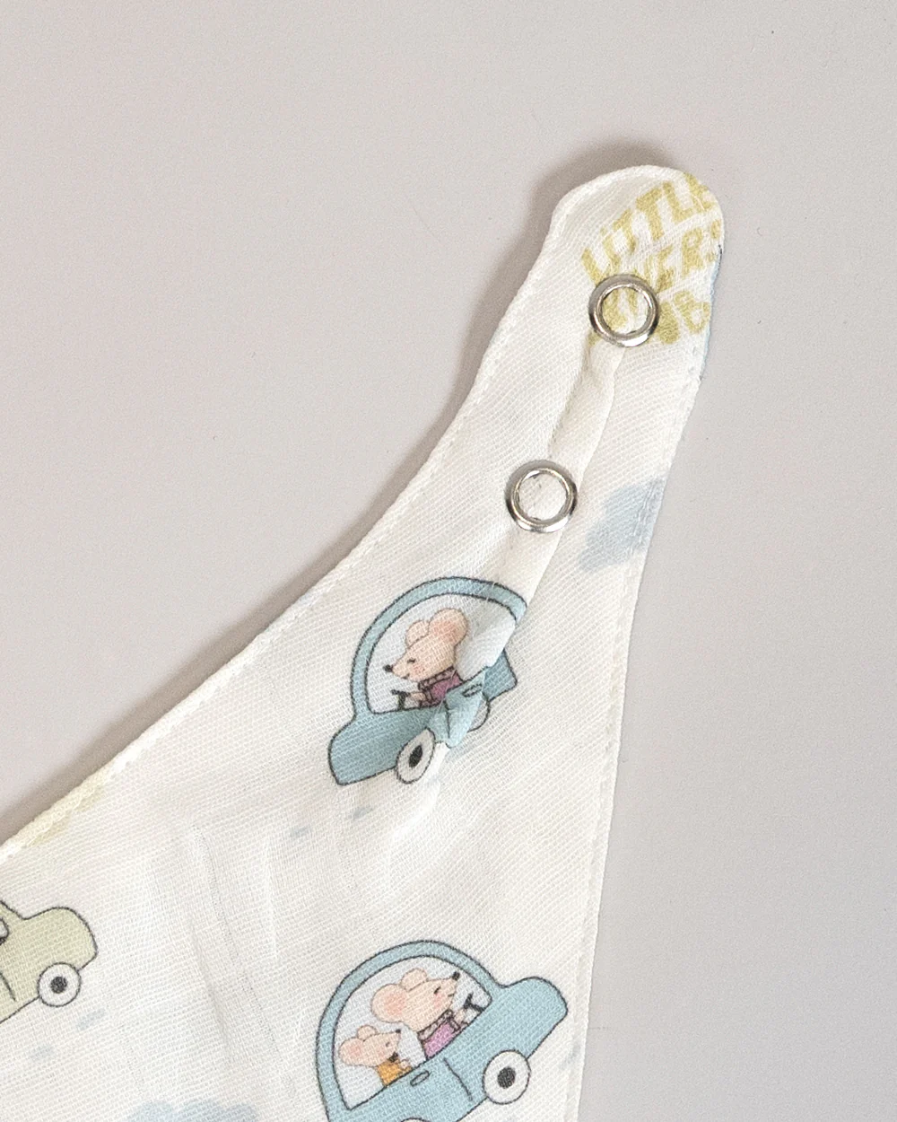 Twingle 100% Organic Muslin Bandana Bib-Dual Layer for Maximum Absorbency-Trusted YKK Snaps-Drivers & Checks Print-Pack of 2-For Infants - Image 7