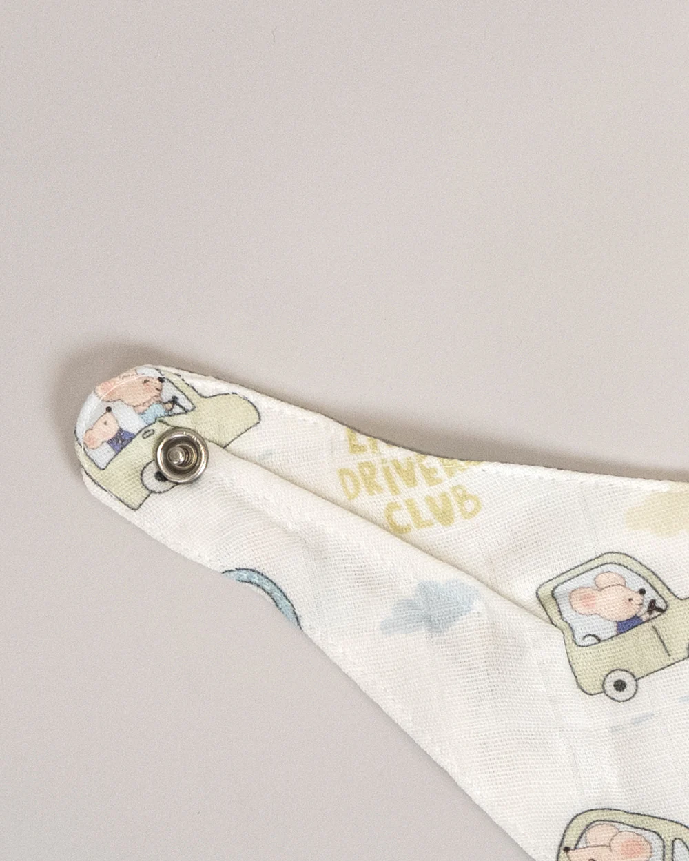 Twingle 100% Organic Muslin Bandana Bib-Dual Layer for Maximum Absorbency-Trusted YKK Snaps-Drivers & Checks Print-Pack of 2-For Infants - Image 8