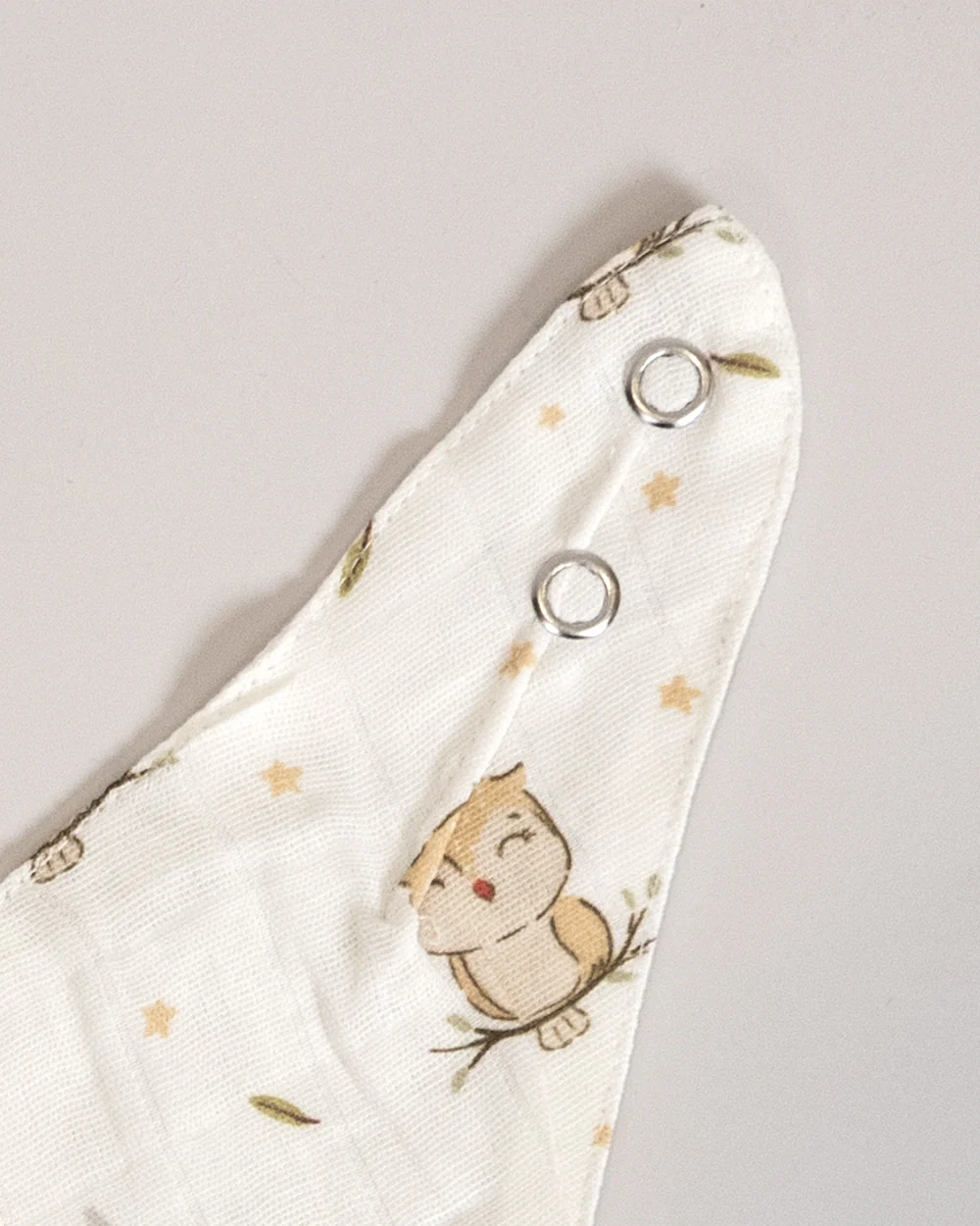 Twingle 100% Organic Muslin Bandana Bib-Dual Layer for Maximum Absorbency-Trusted YKK Snaps-Owls & Stars Print-Pack of 2-For Infants - Image 7