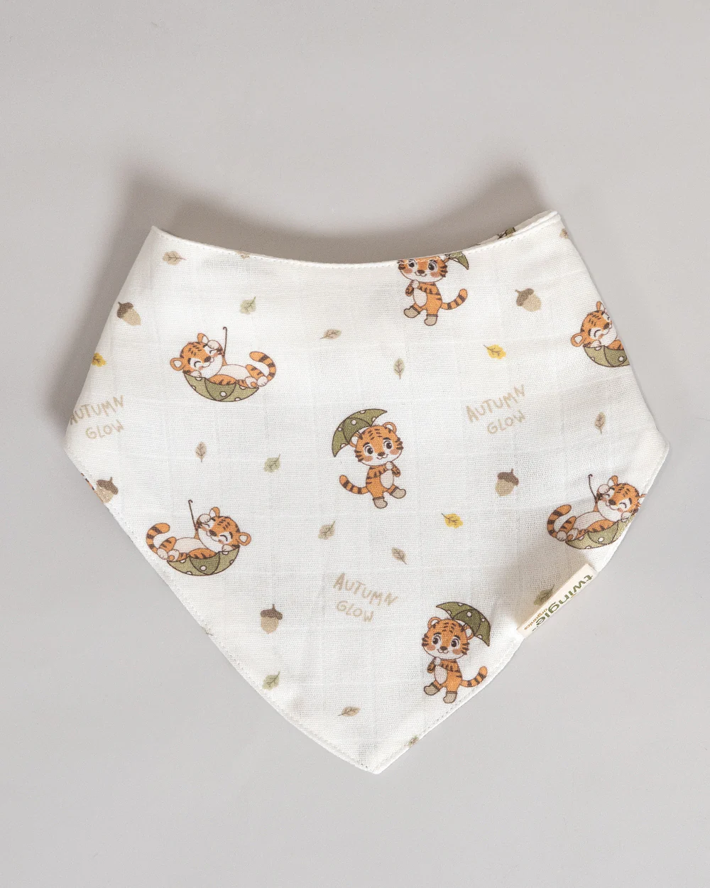 Twingle 100% Organic Muslin Bandana Bib-Dual Layer for Maximum Absorbency-Trusted YKK Snaps-Roar & Autumn Print-Pack of 2-For Infants - Image 5