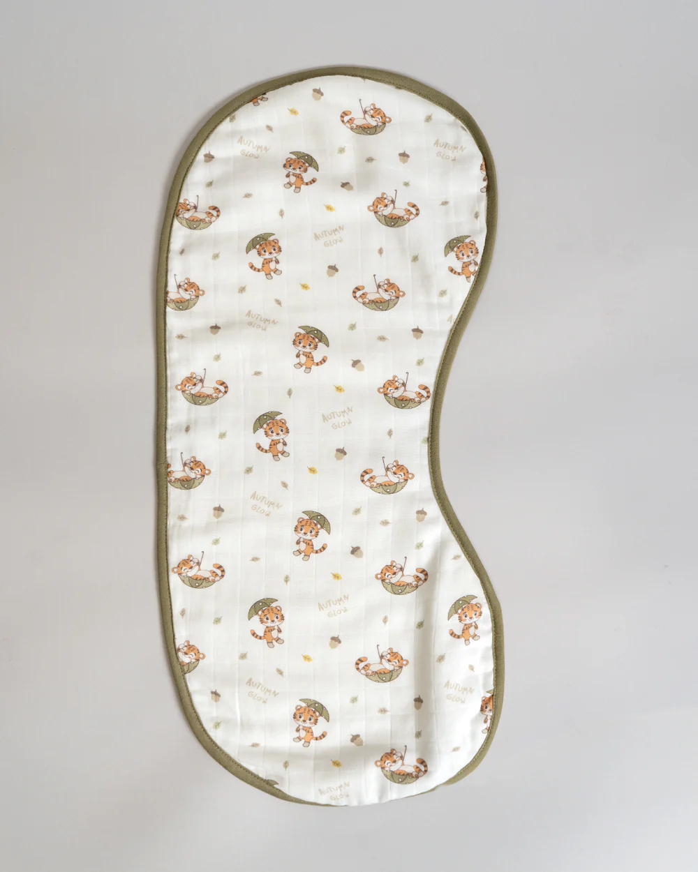 Twingle 100% Organic Muslin Burp Cloth-Reversible Design-Converts to Bib-Trusted YKK Snap-Roar & Autumn Print-Pack of 2-For Infants - Image 3