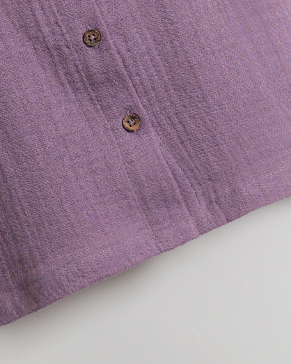 Twingle 100% Organic Muslin Shirt & Shorts Set-Lightweight & Breathable Fabric-Puff Sleeves-Soft Elasticated Waistband-Short Sleeves-Solid-Lavender-For Infants - Image 6