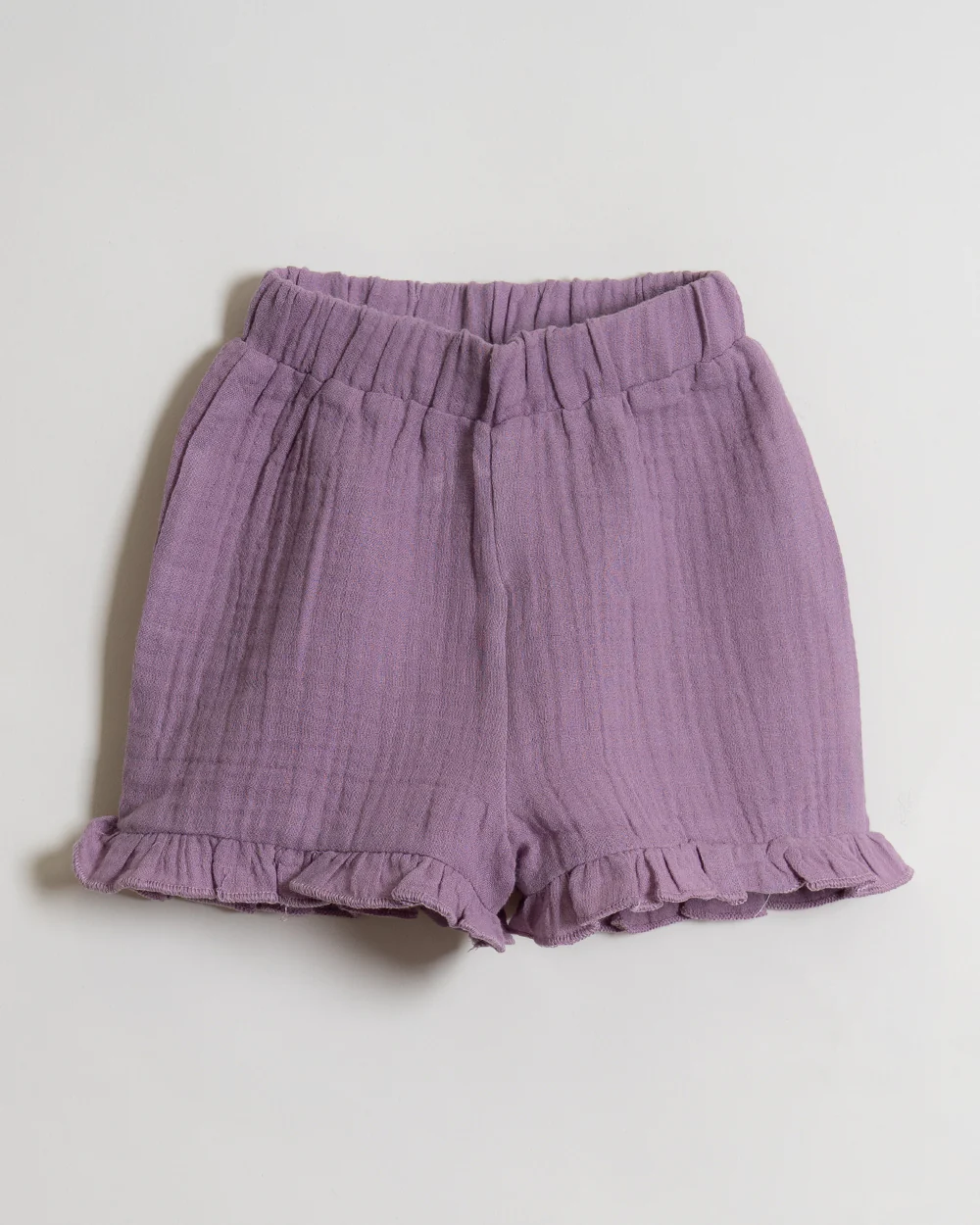 Twingle 100% Organic Muslin Shirt & Shorts Set-Lightweight & Breathable Fabric-Puff Sleeves-Soft Elasticated Waistband-Short Sleeves-Solid-Lavender-For Infants - Image 7