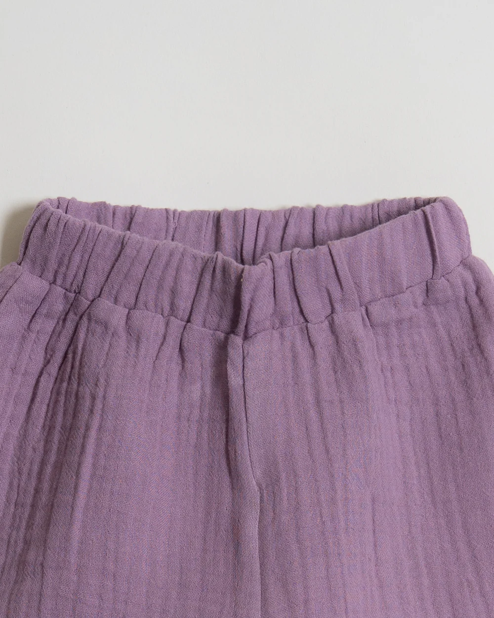 Twingle 100% Organic Muslin Shirt & Shorts Set-Lightweight & Breathable Fabric-Puff Sleeves-Soft Elasticated Waistband-Short Sleeves-Solid-Lavender-For Infants - Image 8