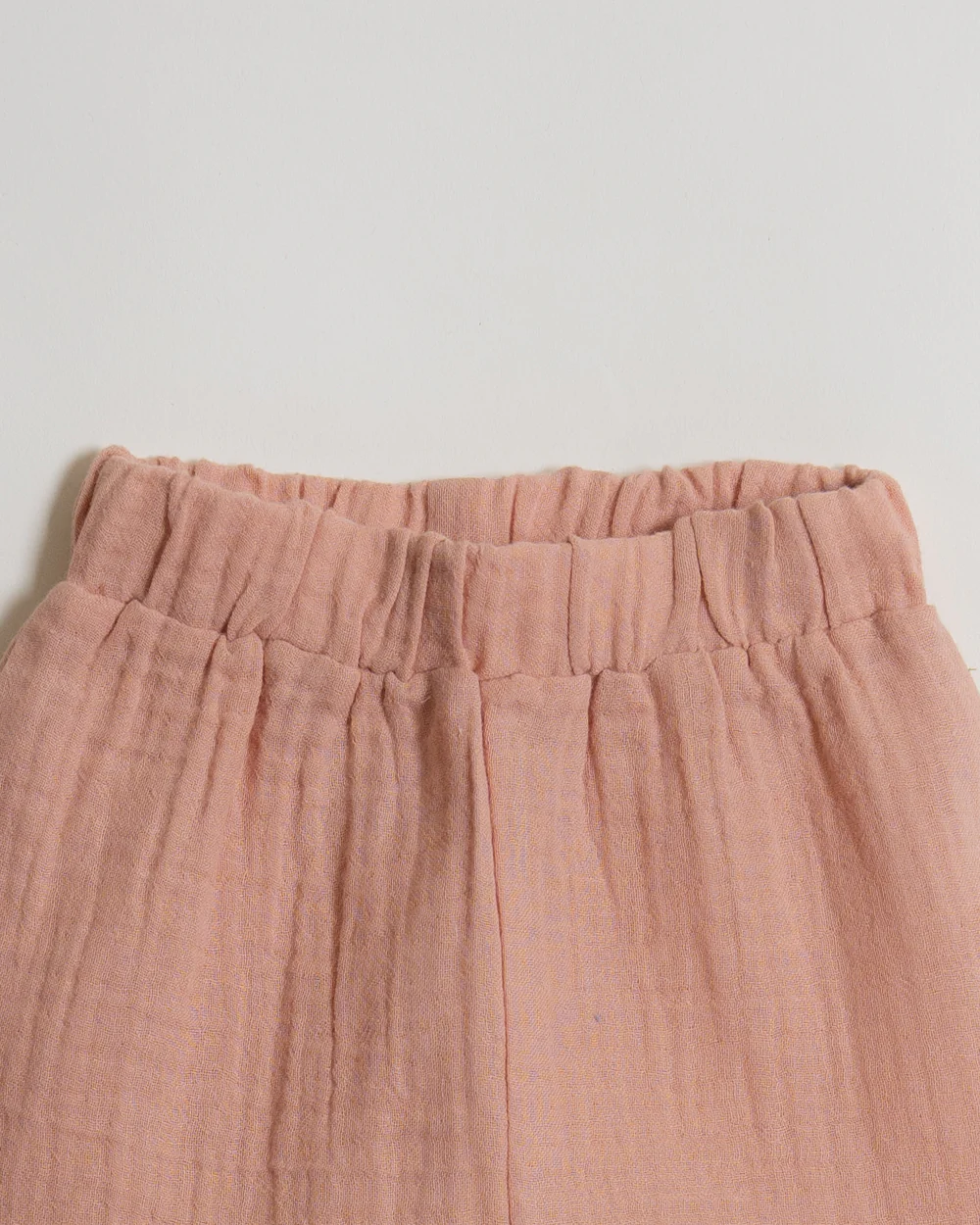 Twingle 100% Organic Muslin Shirt & Shorts Set-Lightweight & Breathable Fabric-Puff Sleeves-Soft Elasticated Waistband-Short Sleeves-Solid-Peach Pink-For Infants - Image 8