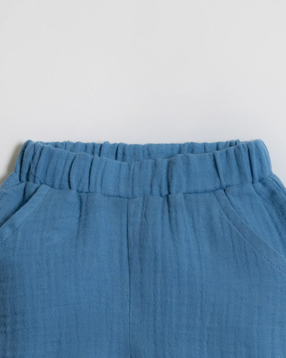 Twingle 100% Organic Muslin Shirt & Shorts Set-Lightweight & Breathable Fabric-Functional Pockets-Soft Elasticated Waistband-Short Sleeves-Solid-Cobalt Blue-For Infants - Image 7