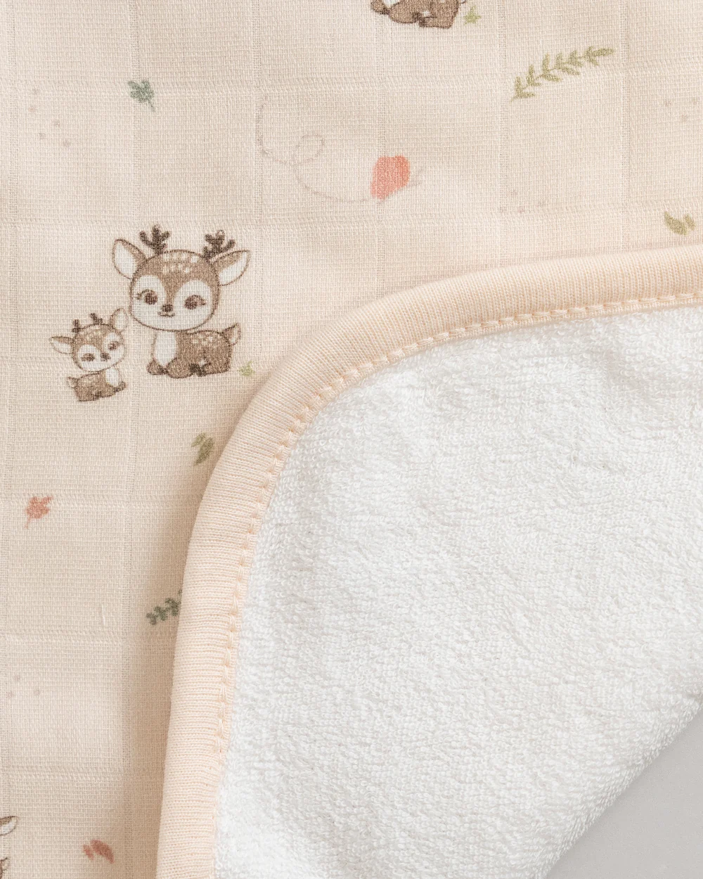 Twingle 100% Organic Muslin Wash Cloths-Soft Terry on the Back for maximum Absorbency-Built In Loop for Everyday Convenience-Deer & Hearts Print-Pack of 2-For Infants - Image 4