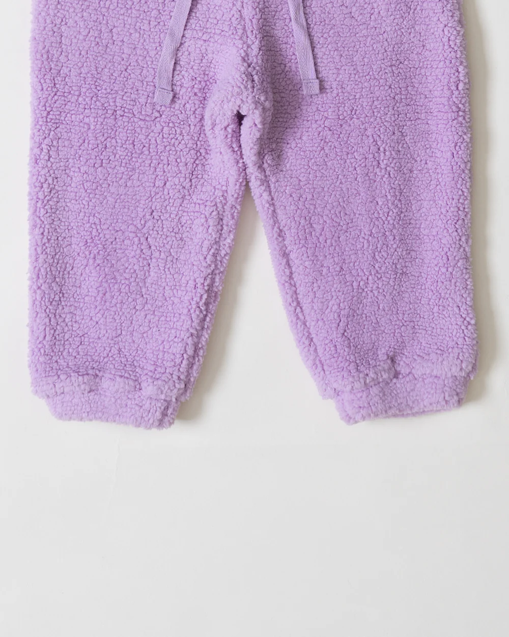 Twingle Faux Fur Winter Wear Hoodie & Jogger Set-100% Cotton Lining-Soft Adjustable Waistband-Long Sleeves-Solid-Lilac-For Infants - Image 8