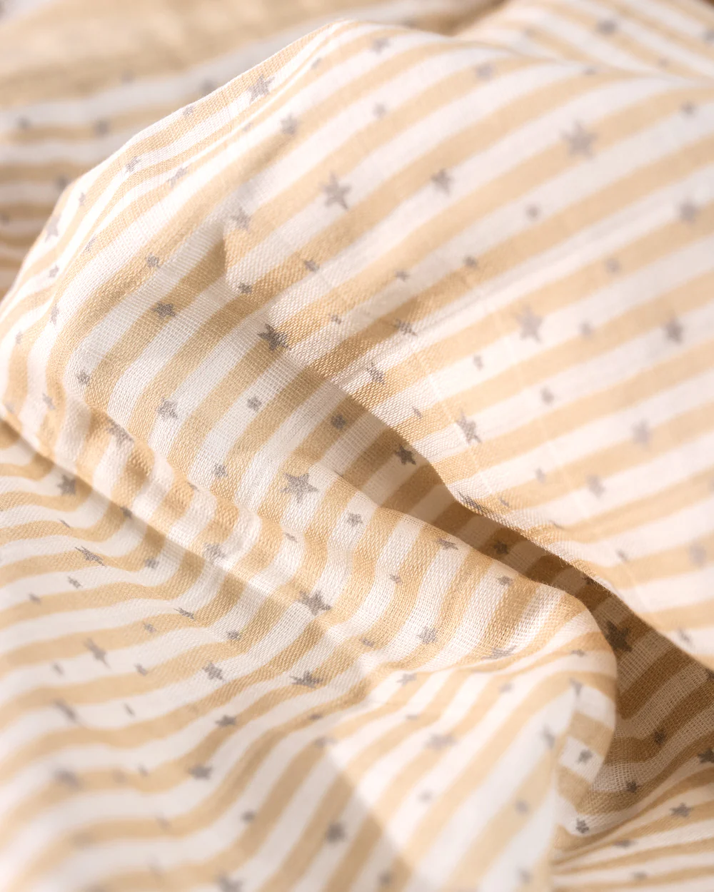 Twingle 100% Organic Muslin Reversible Baby Blanket-4-Layer Plush Weave Muslin-Naturally Temperature Regulating-Sleepy Owls & Starlight Print-White & Beige-For Infants - Image 5