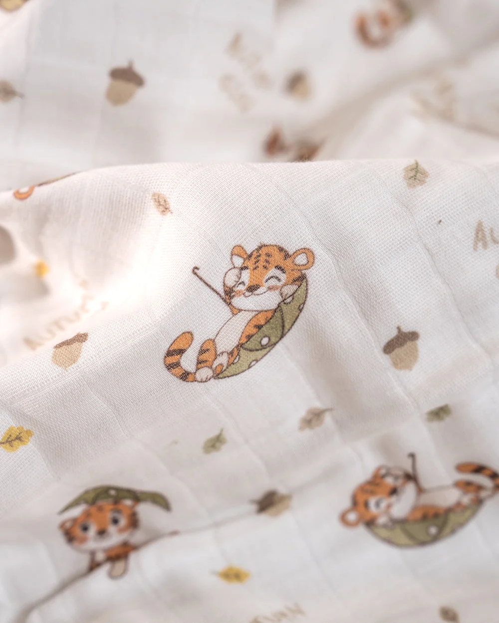 Twingle 100% Organic Muslin Swaddle & Blanket Set-Cozy Roars-Generously Sized Swaddles & 4-Layer Muslin Blanket-All-Season Comfort-White & Light Grey-For Infants - Image 10