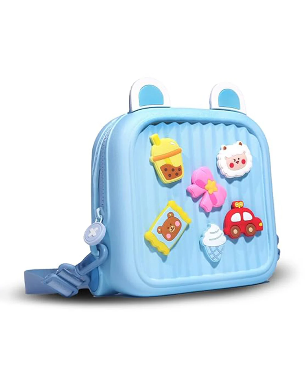 Very Peri Cute Mickey Ears Backpack-Blue-Adjustable Shoulder Straps-Preschool Nursery Travel Bag - Image 2