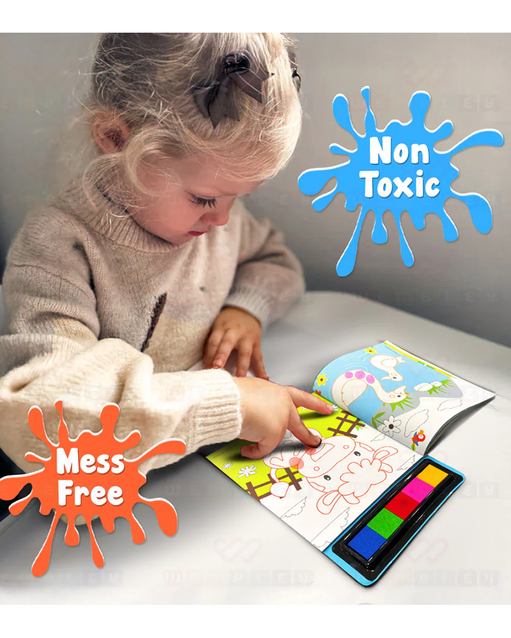 Wembley Animal Finger Painting & Coloring-Art & Craft Kit-Non Toxic & Mess Free-36M+ - Image 5