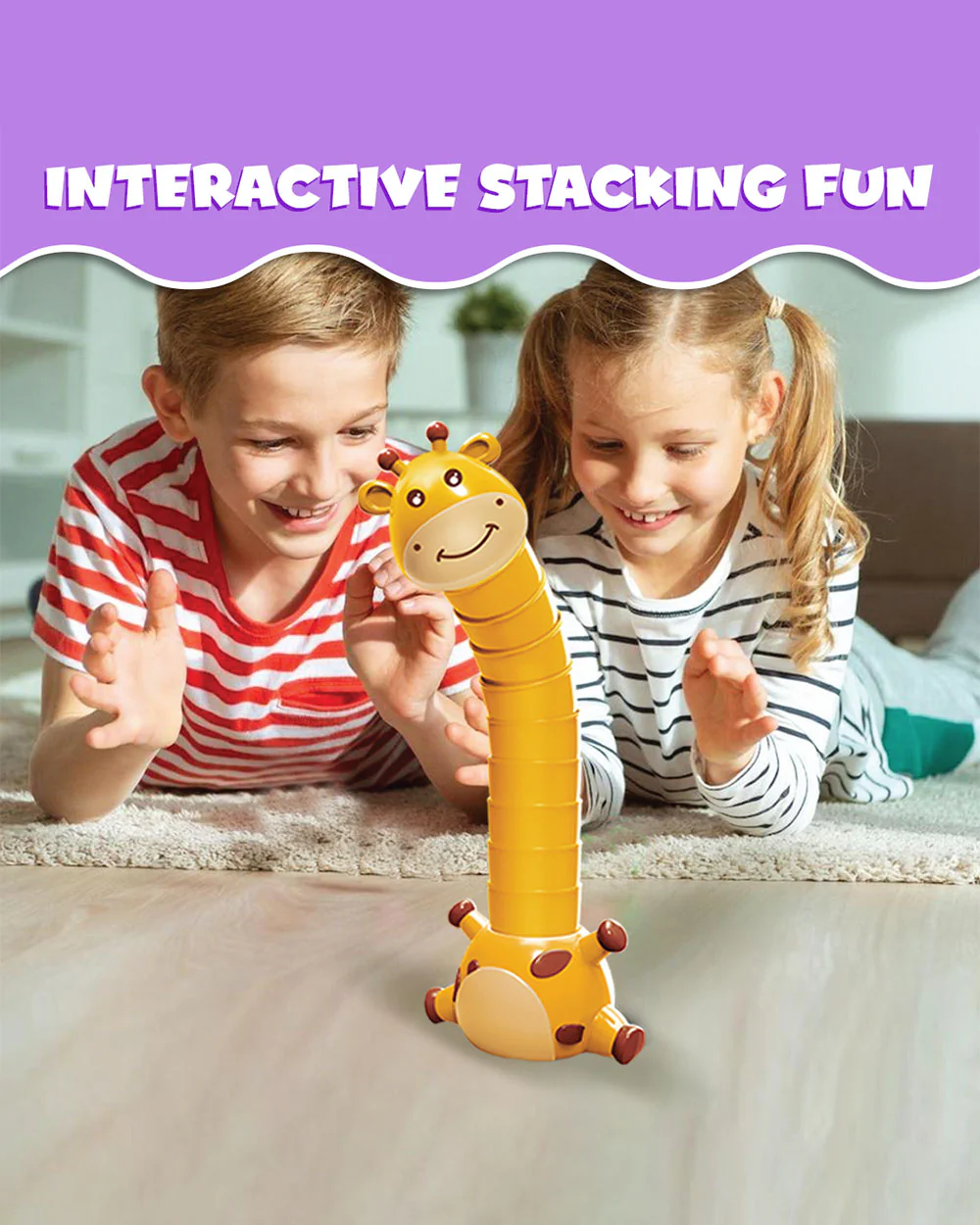 Wembley Giraffe Stacker-Shape Sorter & Stacker-Develops Hand Eye Coordination-Learning & Educational Toys-24M+ - Image 5