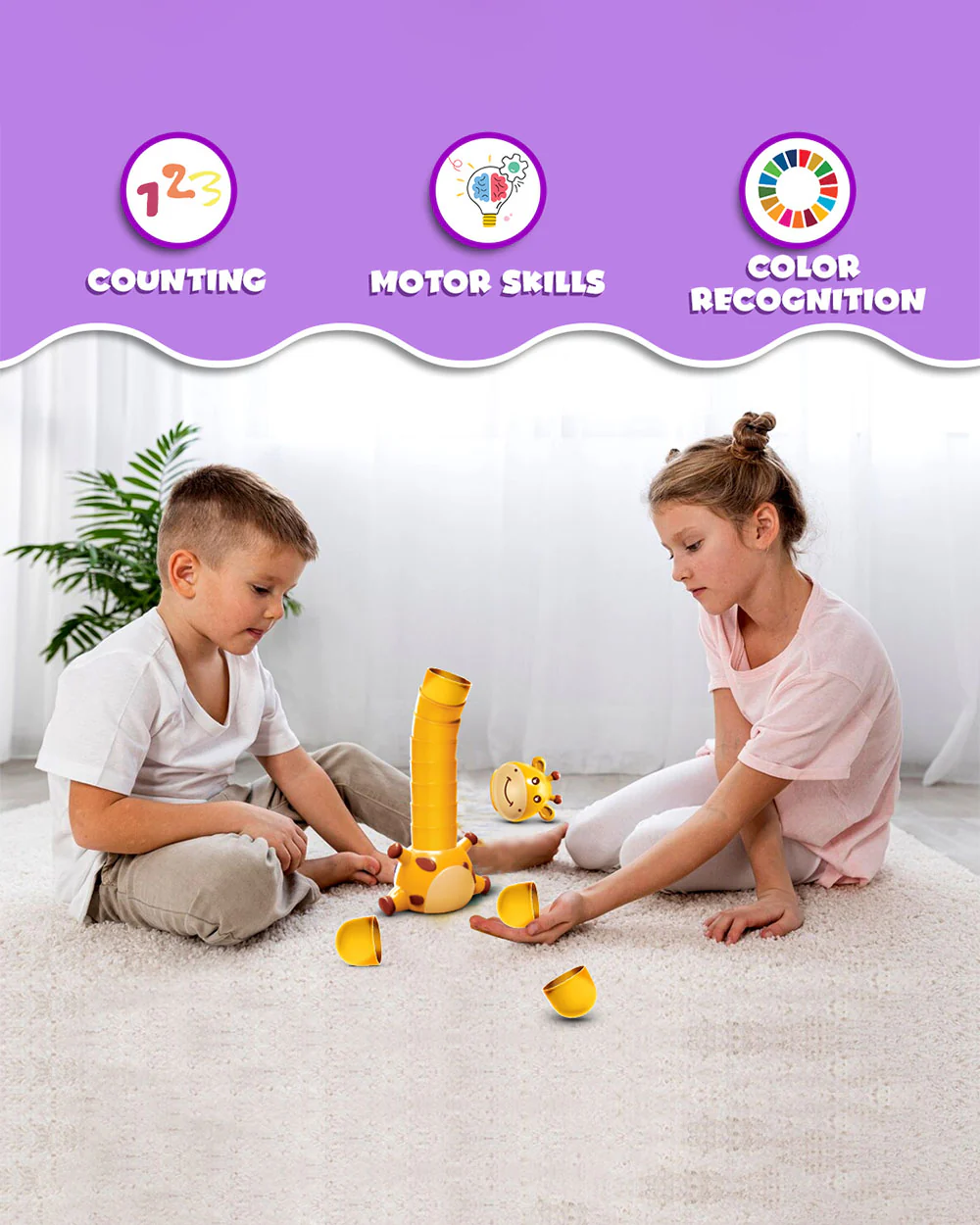 Wembley Giraffe Stacker-Shape Sorter & Stacker-Develops Hand Eye Coordination-Learning & Educational Toys-24M+ - Image 8