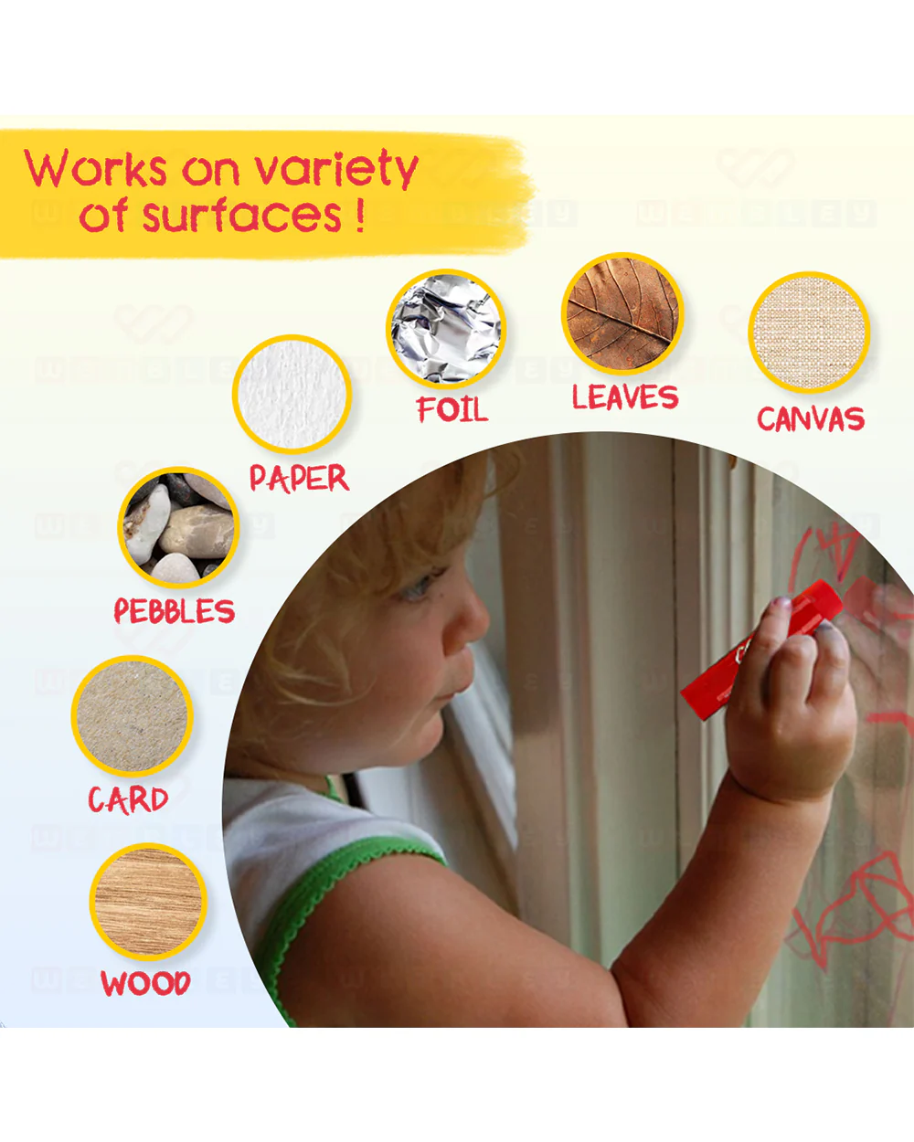 Wembley Metallic Paint Stick-Includes 12 Color Sticks-Washable & Quick Dry Paint-3Y+ - Image 3