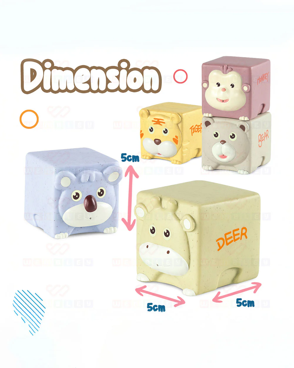 Wembley Soft Animal Bath Toy-Set of 6 Pieces-Squeezable Floating Animal Toy-24M+ - Image 5