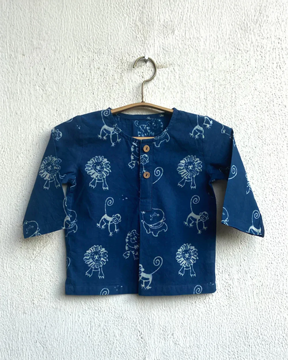 Whitewater Kids Indigo Jhabla Set-Zoo Print-100% Organic Cotton-For Infants - Image 3