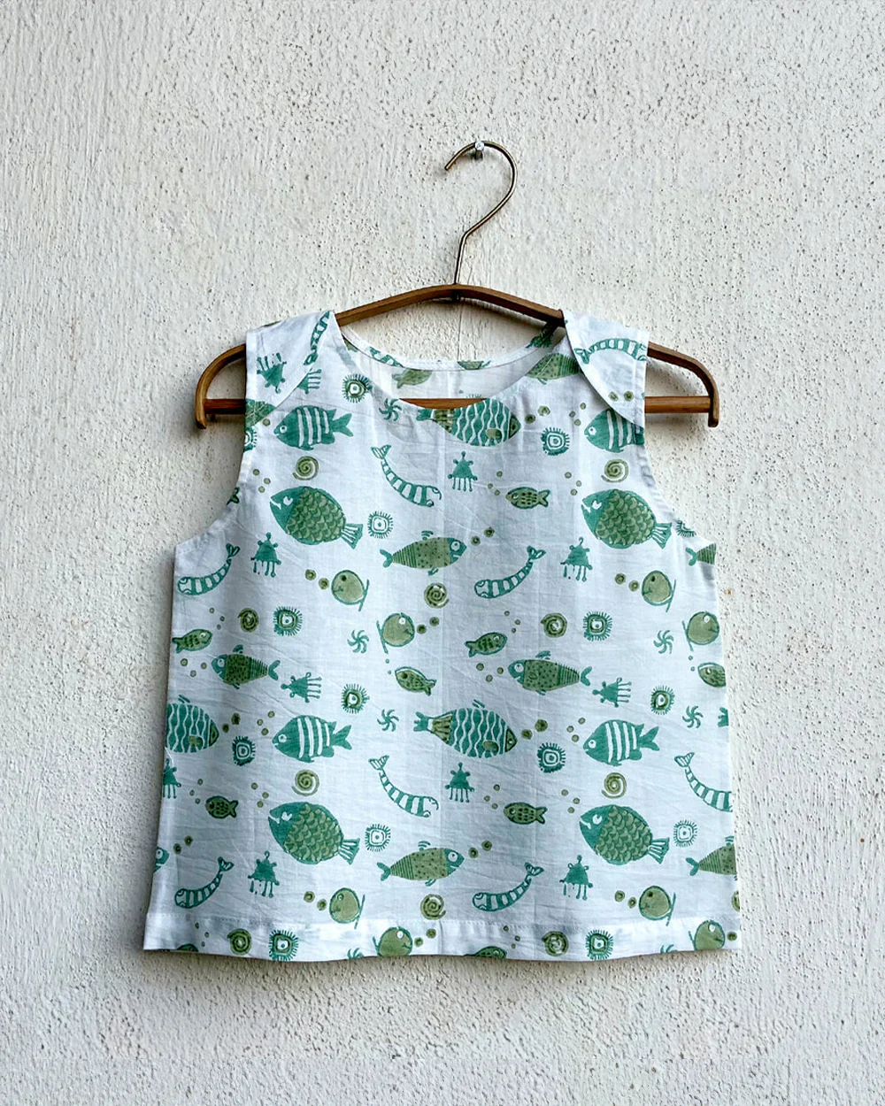 Whitewater Kids Mint Top and Pajama Set-Sleeveless-Animal Pattern-Organic Cotton-For Infants - Image 2