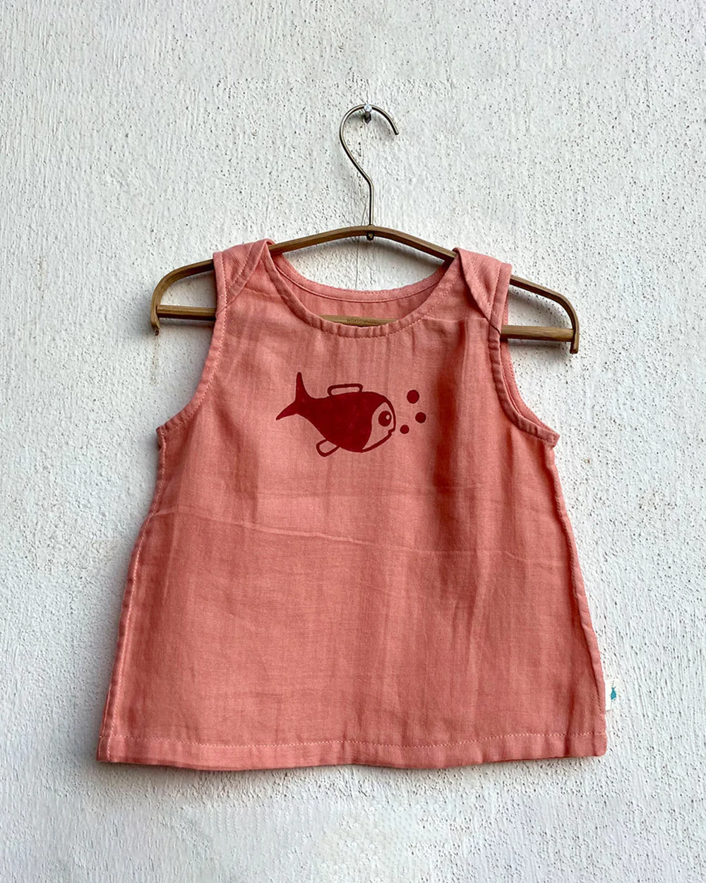 Whitewater Kids Red Top and Pajama Set-Sleeveless-Solid-Organic Cotton-For Infants - Image 2