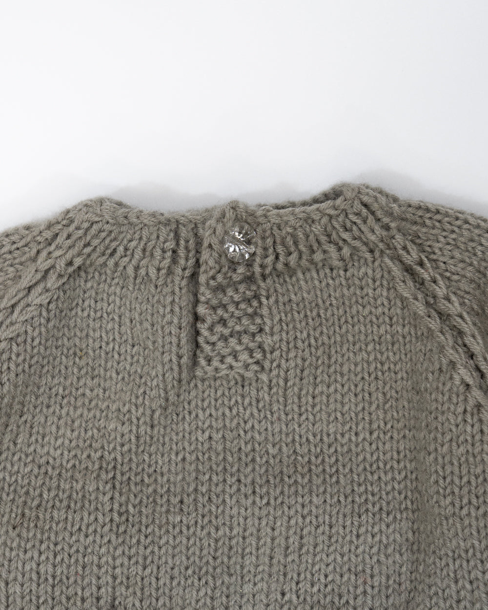 Woonie Grey Sweater-Embroidered-Acrylic Handmade-For Infants - Image 3