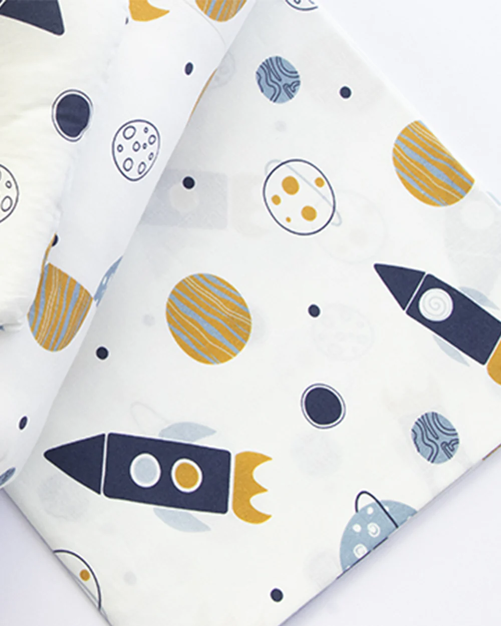Yellow Doodle Child of the Universe Baby Bedding Set-GOTS Certified Organic Cotton-Pack of 4-Mini Cot Set For Infants - Image 3