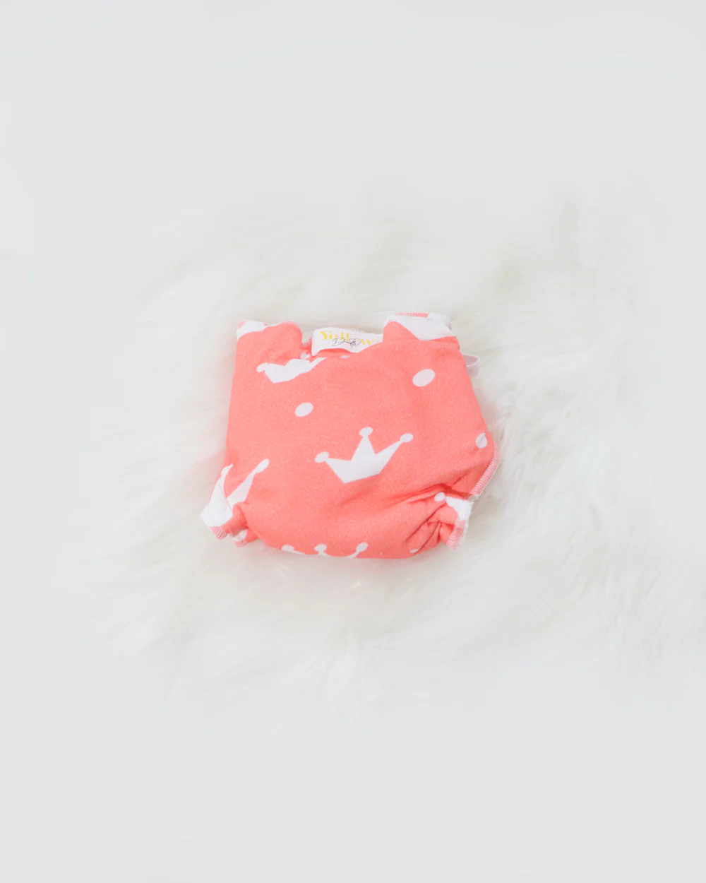 Yellow Doodle Crowns Dry Cloth Nappy-100% Premium Organic Cotton-Washable & Reusable-Pack of 2 - Image 3