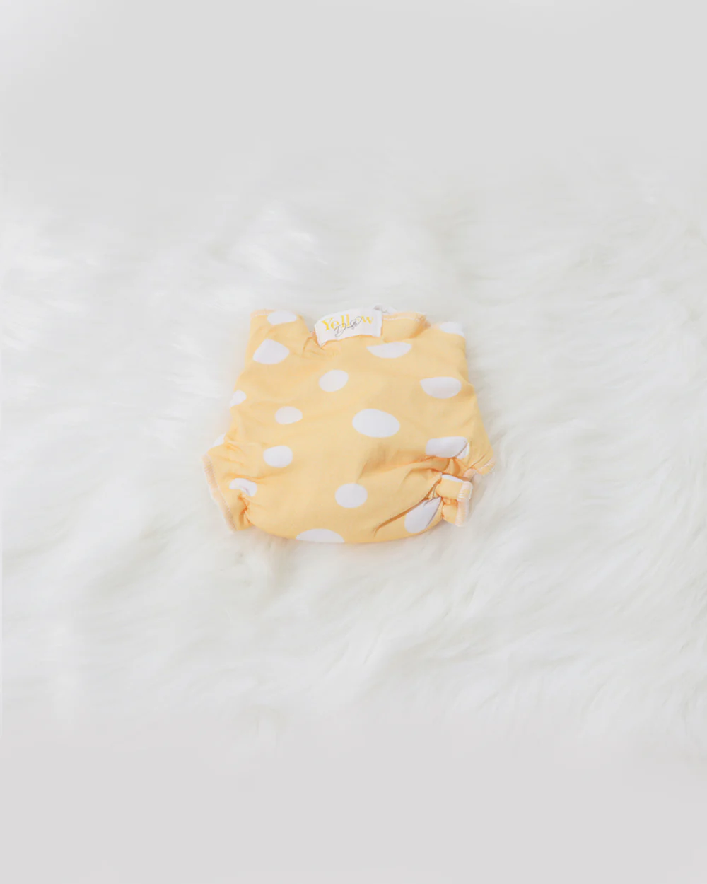 Yellow Doodle Cute Polka Dry Cloth Nappy-100% Premium Organic Cotton-Washable & Reusable-Pack of 2 - Image 3