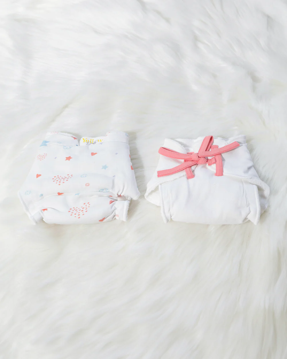 Yellow Doodle Fairy Dust Nappy & Vest-Organic Cotton-Set of 4-For Infants - Image 3