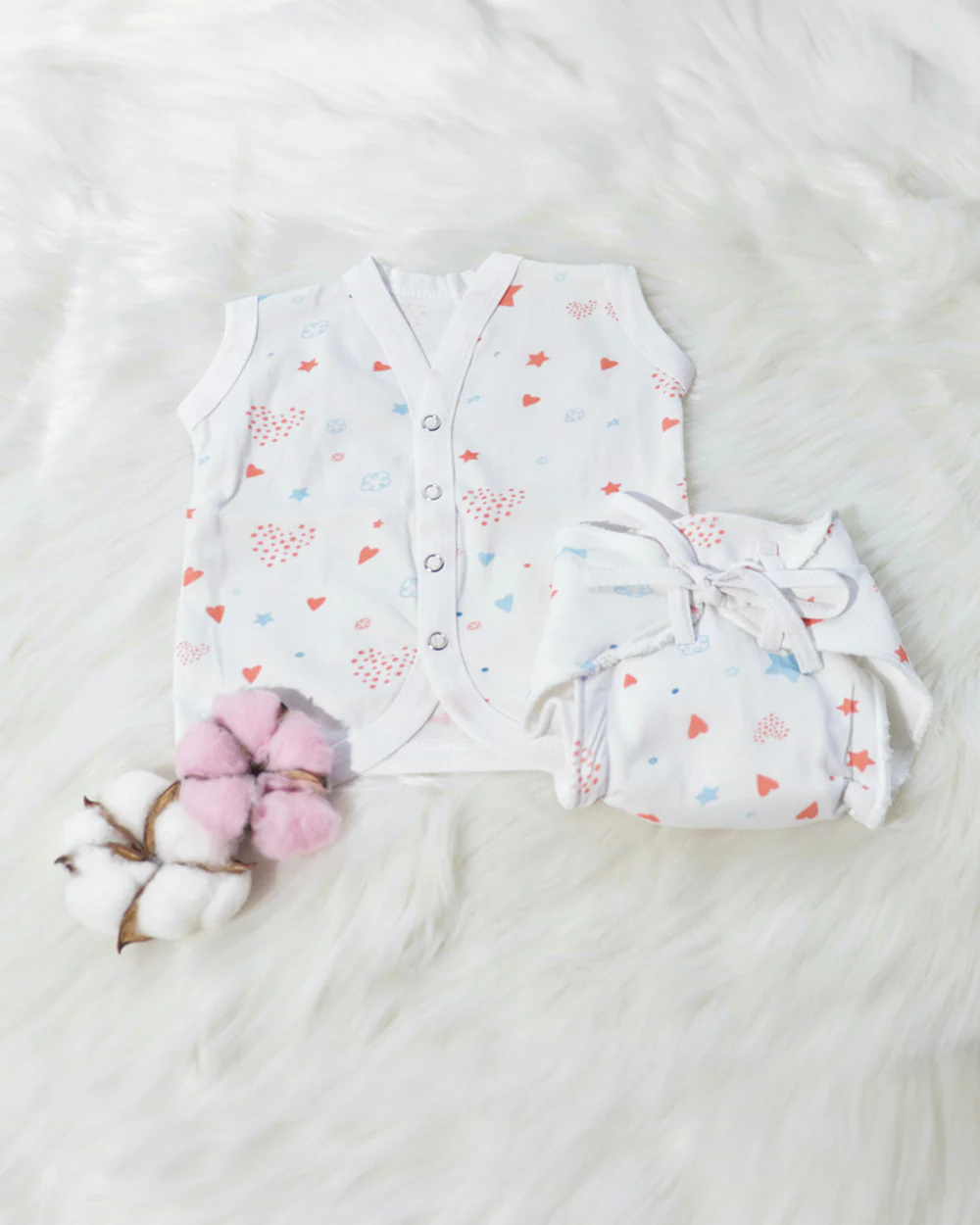 Yellow Doodle Fairy Dust Nappy & Vest-Organic Cotton-Set of 4-For Infants - Image 4