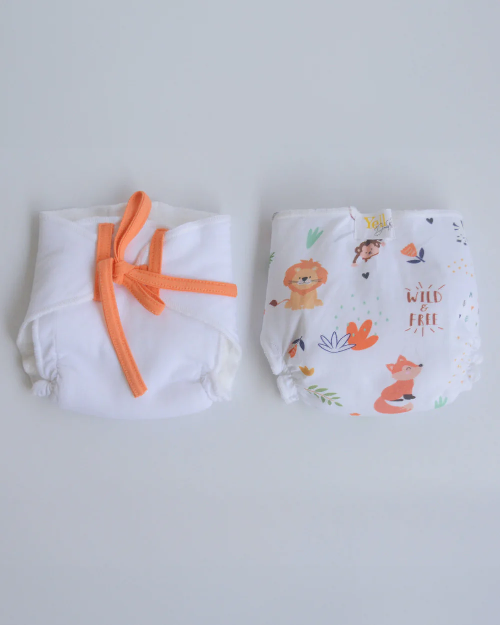 Yellow Doodle Orange Hearts Nappy & Vest-Organic Cotton-Set of 4-For Infants - Image 5