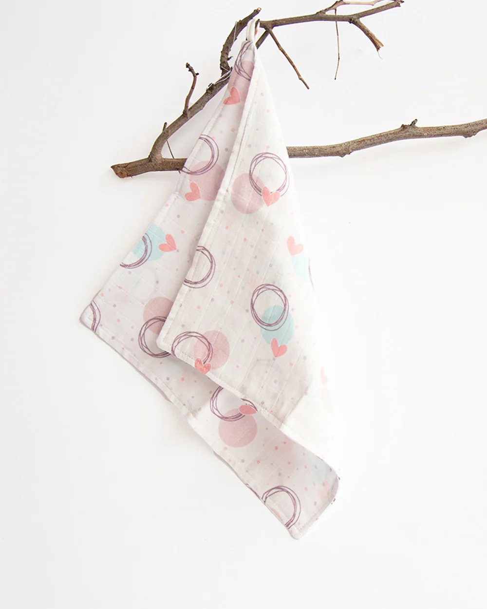 Yellow Doodle Organic Muslin Wipes-Set of 7 Wash Cloths-Doodle Love-For Infants - Image 4
