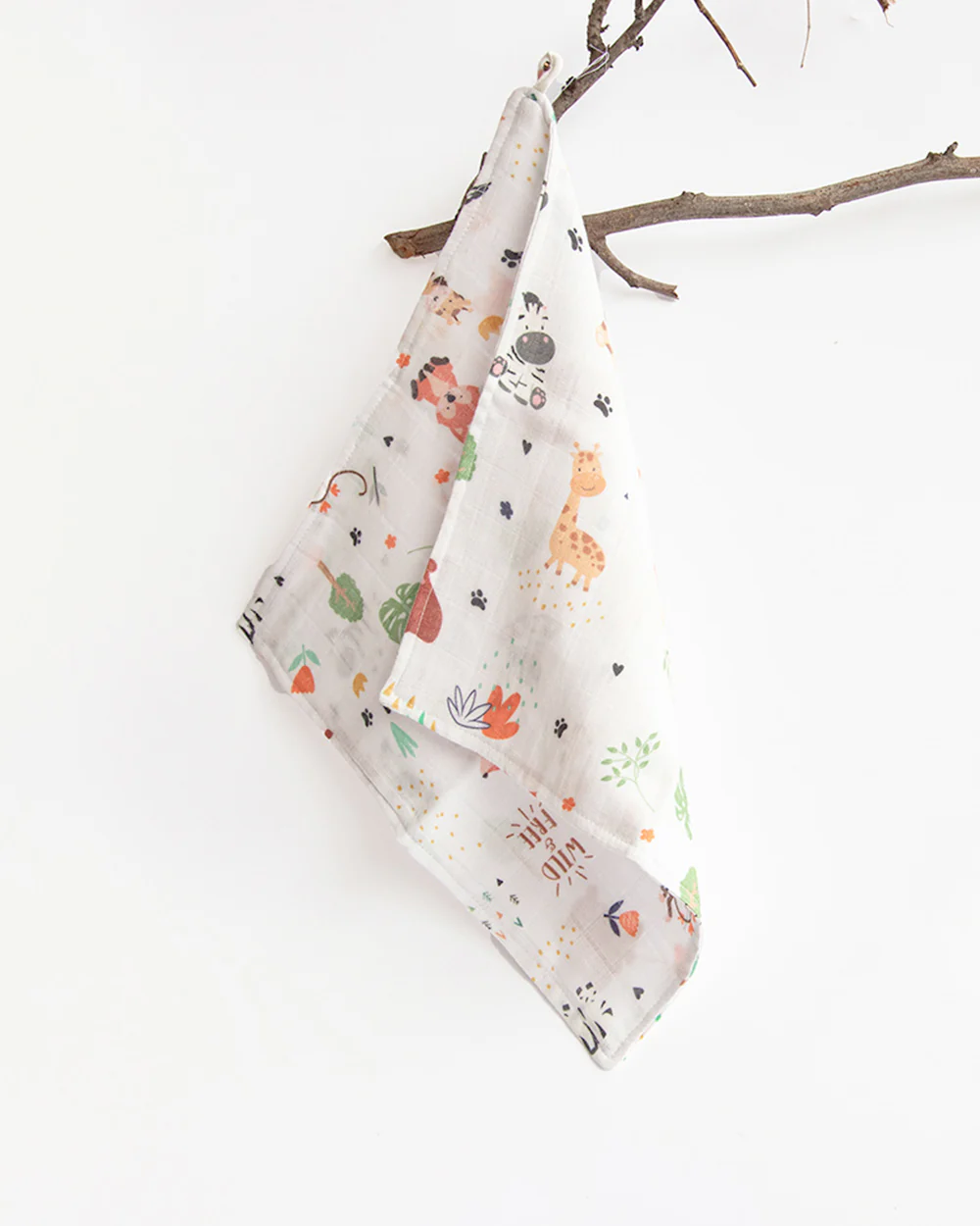 Yellow Doodle Organic Muslin Wipes-Set of 8 Wash Cloths-Baby Animals-For Infants - Image 9
