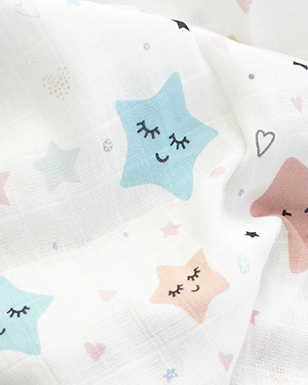 Yellow Doodle Twinkle Stars Swaddle-100% Organic Cotton Muslin-Infant Wraps - Image 3